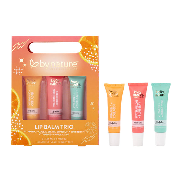 Lip Balm Trio - Vitamin C + Collagen, Watermelon + Blueberry